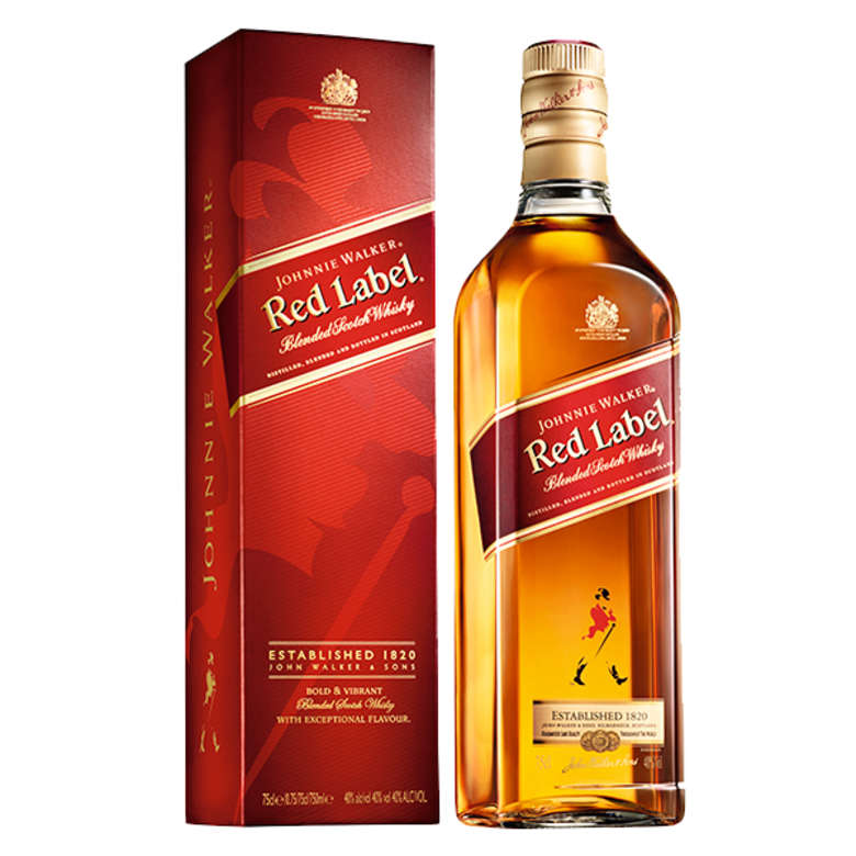 Whisky Johnnie Walker Etiqueta Roja Botella 750 ml.