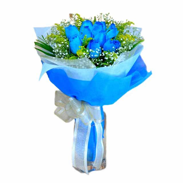 Bouquet 10 Rosas Azules