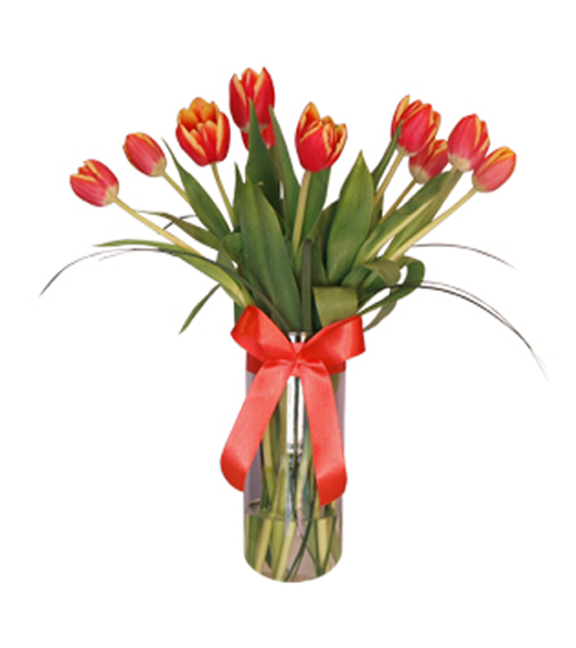 Florero de 10 Tulipanes - Floresendomicilio.cl