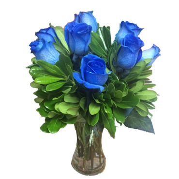 Florero de 12 Rosas Azules